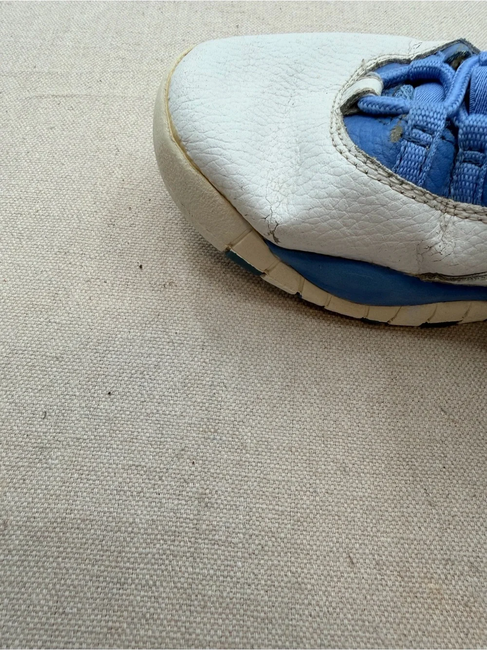 Jordan  White and Blue High-Top Sneakers